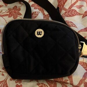 Elegant Black Quilted Crossbody/belt Bag
